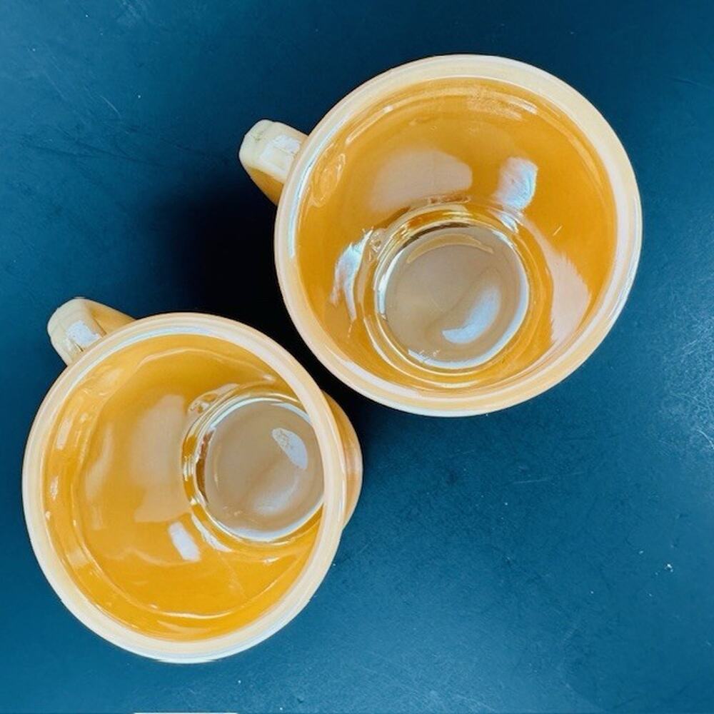 Anchor Hocking Fire King 2 Peach/Orange Lustre Mug/Cup D Handle Iridescent VTG - Picture 6 of 16